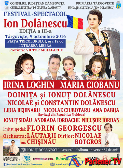 În perioada 8-9 octombrie 2016, Festivalul Naţional Ion Dolănescu, ediţia a III-a