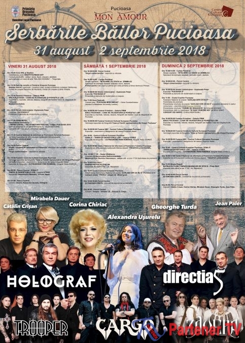 PUCIOASA ”MON AMOUR”- SERBĂRILOR BĂILOR PUCIOASA 31 august – 2 septembrie 2018