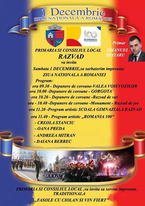 RĂZVĂDENII  TRĂIESC, SIMT ȘI SĂRBĂTORESC ROMÂNEȘTE DE 1 DECEMBRIE