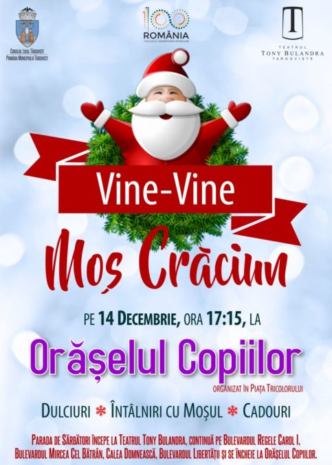 Peste câteva ore, Moș Crăciun ajunge la Târgovişte!