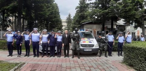 VIDEO. Moment de reculegere  ţinut  de poliţiştii  din Dâmboviţa, în memoria polițistului timișean căzut la datorie