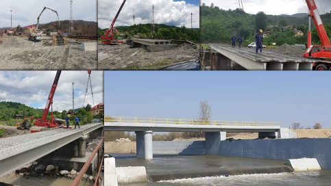 Noul podul peste râul Ialomița, zona Glava din comuna Moroeni, prinde contur