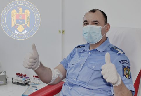 Jandarm dâmbovițean donator de plasmă după ce s-a vindecat de COVID-19