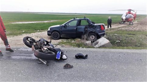 Motociclist rănit în urma unui accident rutier