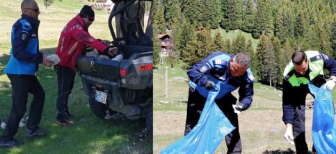 Acţiune de ecologizare în Platoul Montan Bucegi.VIDEO