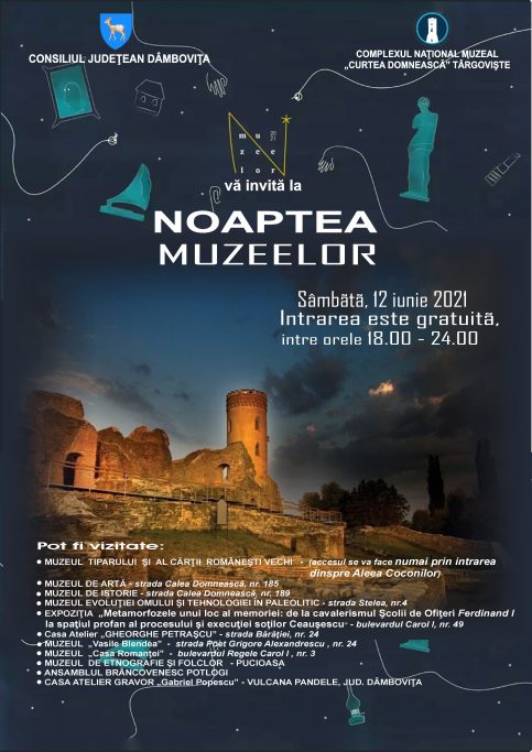 Sâmbătă, 12 iunie 2021: „Noaptea Muzeelor” în judeţul Dâmboviţa