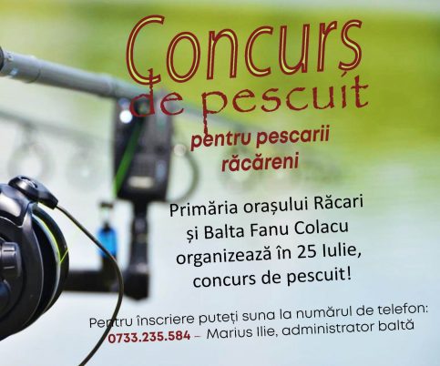 Primăria Răcari și Balta Fanu Săbiești îi invită pe răcăreni, la o partidă de pescuit