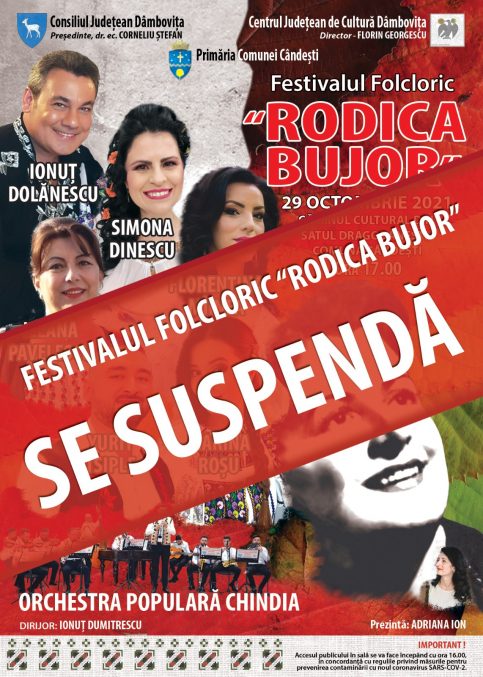 SE SUSPENDĂ Festivalul „Rodica Bujor”