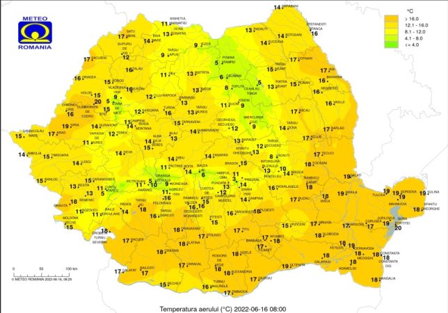 Joi, 16 iunie,  prognoza meteo ANM indică o încălzire a vremii, unele înnorări înregistrate în a doua parte a zilei