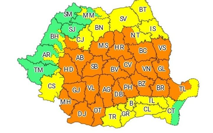 ULTIMA ORĂ, COD PORTOCALIU DE VIJELII PUTERNICE ÎN JUDEȚUL DÂMBOVIȚA, 24 iulie, 14:00 – 23:00