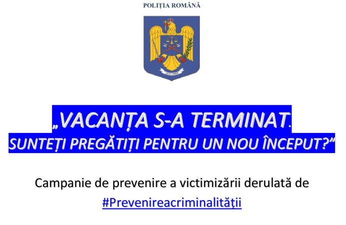 „Vacanţa s-a terminat. Sunteţi pregătiţi pentru un nou început?”