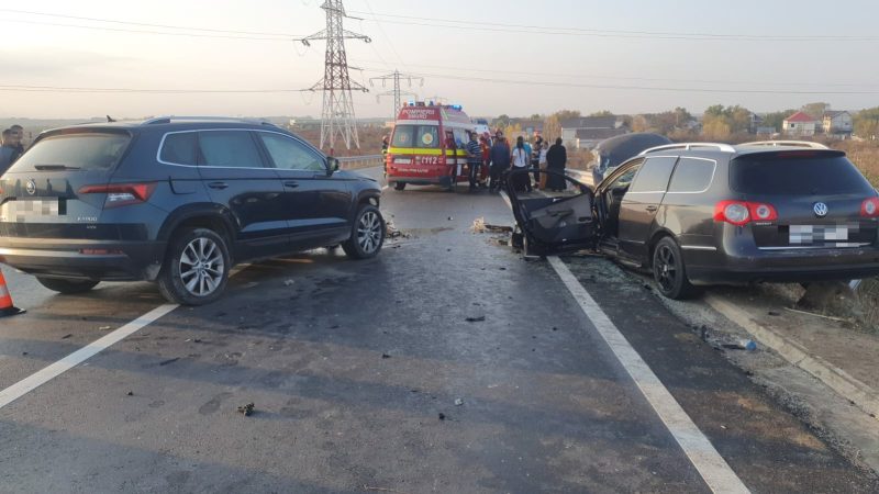 Pe DN 71 Bălteni, accident cu trei victime, o persoană preluată de elicopterul SMURD