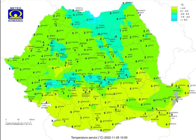 Prognoza meteo pentru vineri, 25 noiembrie 2022