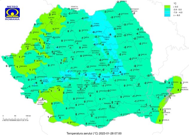 Prognoza meteo, 28 ianuarie 2023, Târgoviște, maxima 1 grade Celsius, precipitații 90%, vezi și în țară