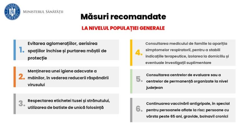 Recomandări  în starea de ALERTĂ epidemiologică, în școli, spitale și pentru populație