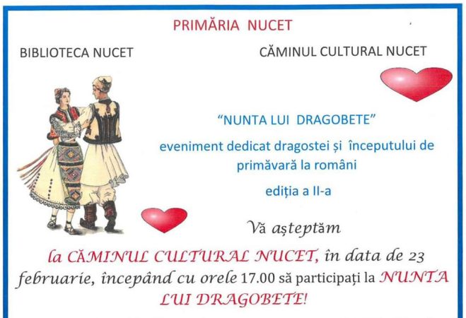 Nunta lui Dragobete și Târgul de Mărțișoare în comuna Nucet
