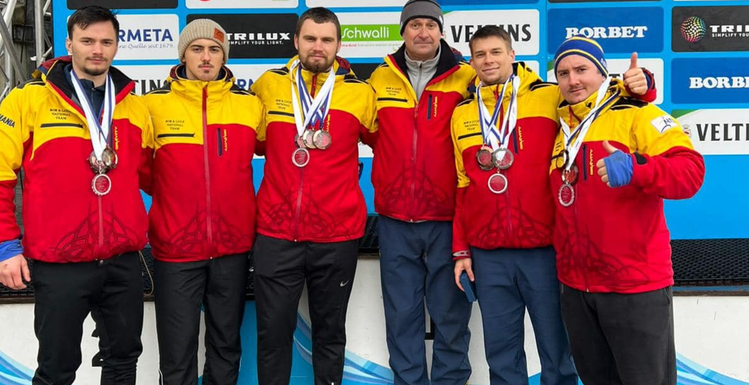 Sportivii români pe podium, în Cupa Europei şi în Campionatele Europene de bob pentru juniori FOTO: Federația Română de Bob și Sanie/Facebook