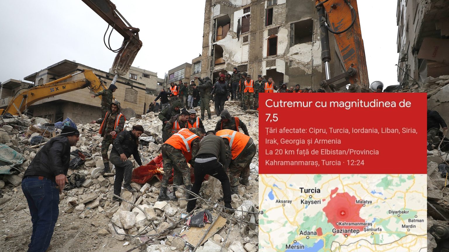 Un nou cutremur violent în Turcia, magnitudinea este de 7.5 grade pe Richter