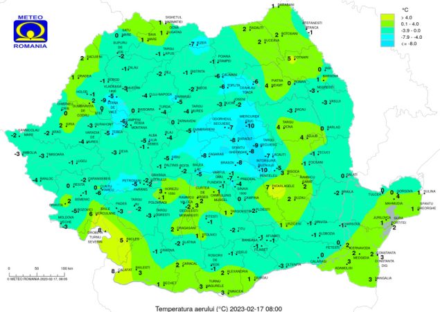 Prognoza meteo 17 februarie 2023, vremea în toată țara, maximele vor fi cuprinse între 5 și 14 grade și minime între -1 și 6 grade