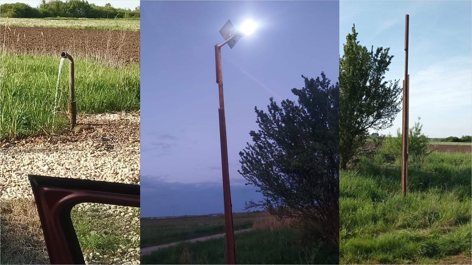 Gura Foii: Hoții nu mai au frică de nimic, au furat lampa cu panoul solar de la fântâna din islazul Gura Foii, la doar câteva ore de la montare