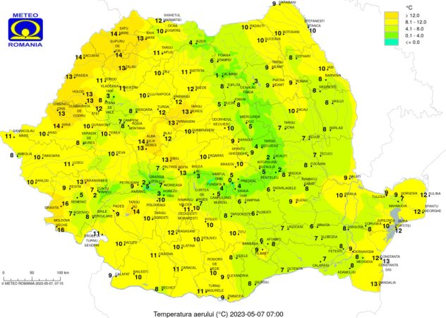 Prognoza meteo pentru duminică, 7 mai 2023,valori termice mai scăzute decât în zilele trecute