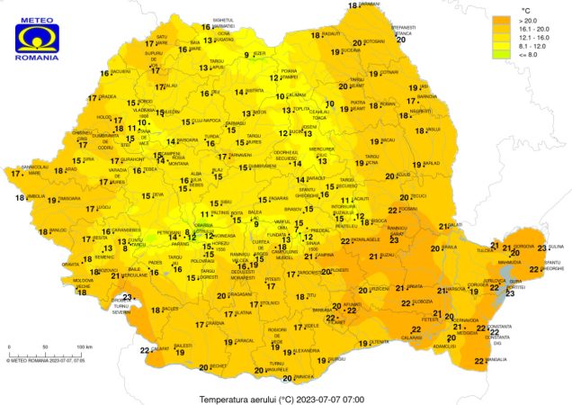 Prognoza meteo 7 iulie 2023,gradul de instabilitate atmosferică se va menține ridicat