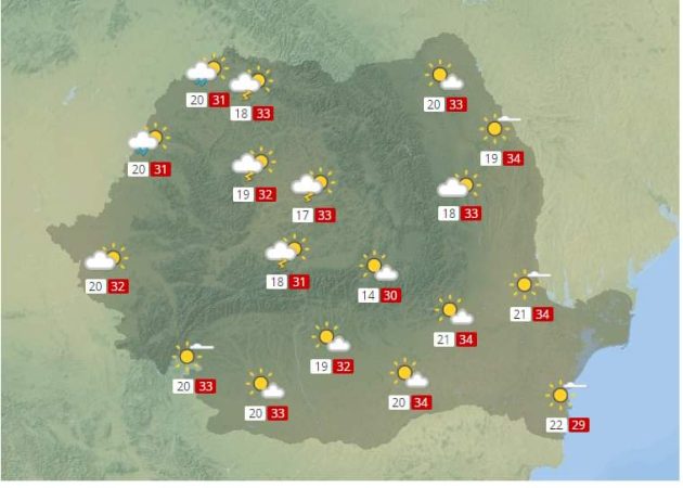 Vremea va fi călduroasă, local caniculară în Câmpia Română