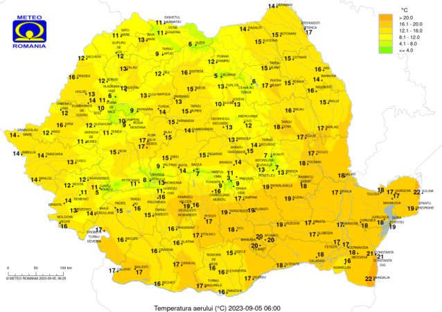Vremea în toată țara pe 5 septembrie 2023