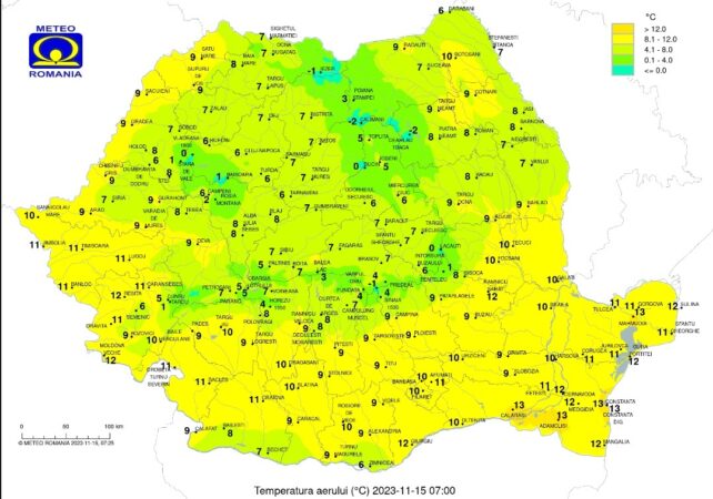 Miercuri, 15 noiembrie 2023, vremea va fi una ploioasă în toate regiunile