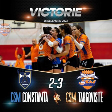 Victorie! CSM Târgoviște a câștigat partida cu CSM Constanța, voleibalistele de la Târgoviște câștigă cu un efort considerabil partida împotriva celor de la CSM Constanța și reușesc să încheie această parte a Campionatului Național de Volei Feminin Divizia A1 cu încă o victorie. 