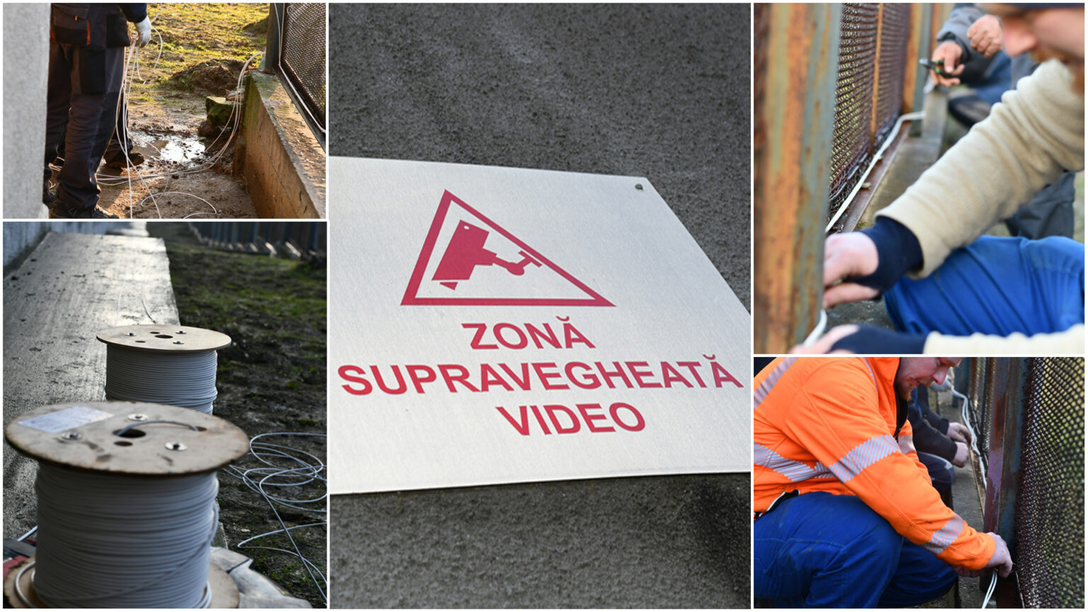 Subcomisarul Patric Daniel Ghebaru supervizează instalarea senzorilor pentru securitate avansată