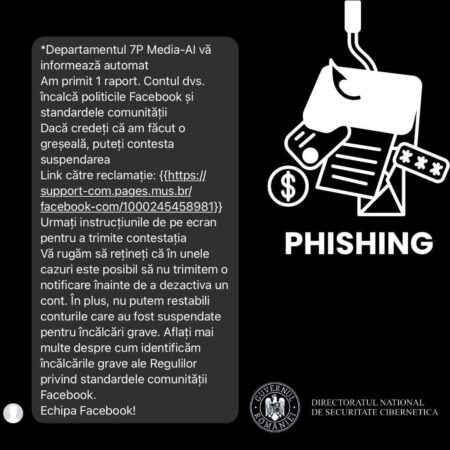 ALERTĂ! SUNT ÎN DESFĂȘURARE campanii de phishing care au ca obiectiv compromiterea paginilor de Facebook! ALERTĂ! SUNT ÎN DESFĂȘURARE campanii de phishing care au ca obiectiv compromiterea paginilor de Facebook!