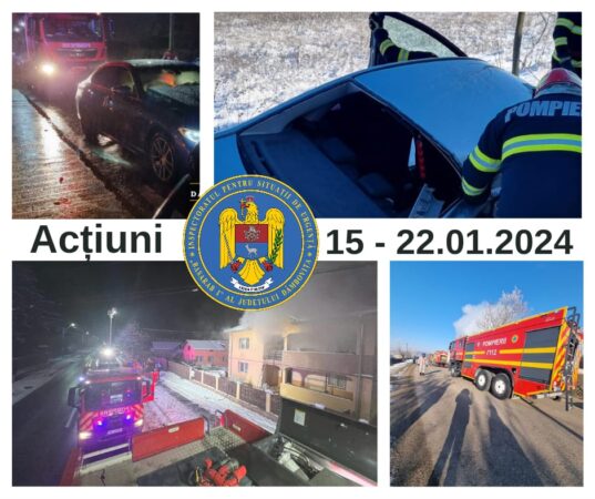 Pompierii dâmbovițeni au avut 289 de intervenții în ultimii șapte zile Pompierii dâmbovițeni sunt la datorie 24 de ore din 24, în perioada 15 – 22 ianuarie 2024, echipajele de intervenţie din cadrul Inspectoratului