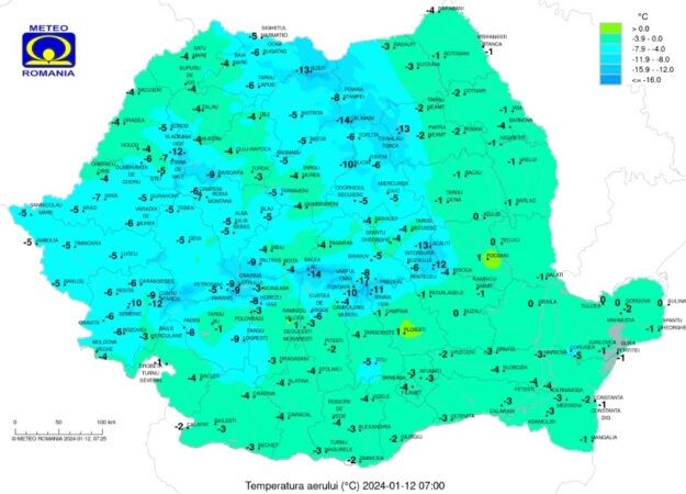 Prognoza meteo pentru vineri, 12 ianuarie 2024 Prognoza meteo pentru vineri, 12 ianuarie 2024, vremea se menține geroasă dimineața, în special în centru și în estul