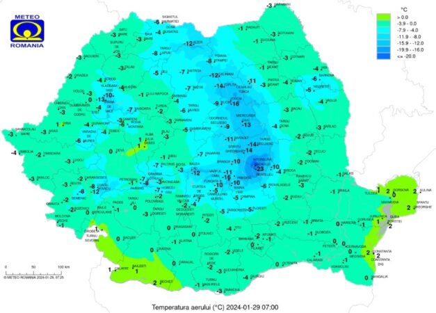 Vreme va fi foarte rece în zonele montane şi în depresiuni Vreme va fi foarte rece în zonele montane şi în depresiuni, iar noaptea, local în Transilvania, Maramureş, nordul şi centrul Moldovei şi în dealurile subcarpatice ale Munteniei.