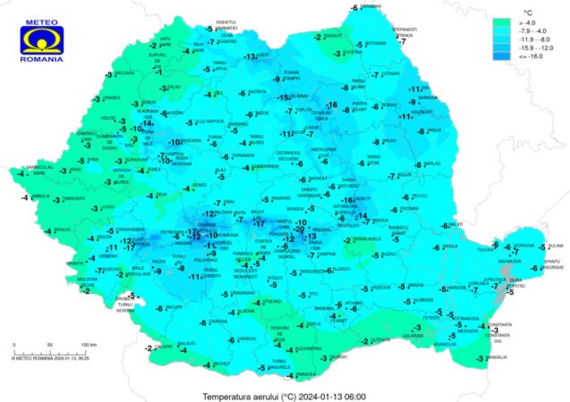 Sâmbătă, 13 ianuarie 2024, vremea se va menține rece
