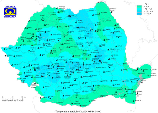 Vremea în toată țara pe 14 ianuarie 2024
