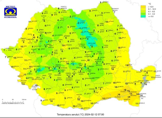METEO: Săptămâna începe cu ploi și averse iar  vremea se răcește simțitor, din orele amiezii, vor fi ploi din ce în ce mai frecvente