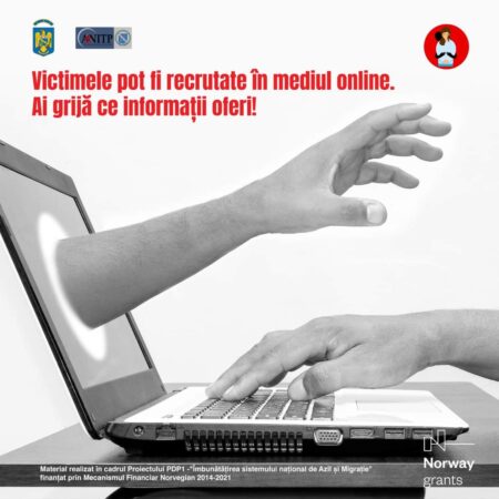 Mediul online este locul perfect pentru traficanții de persoane Mediul online este locul perfect în care traficanții de persoane desfășoară tactici sofisticate de recrutare și exploatare.