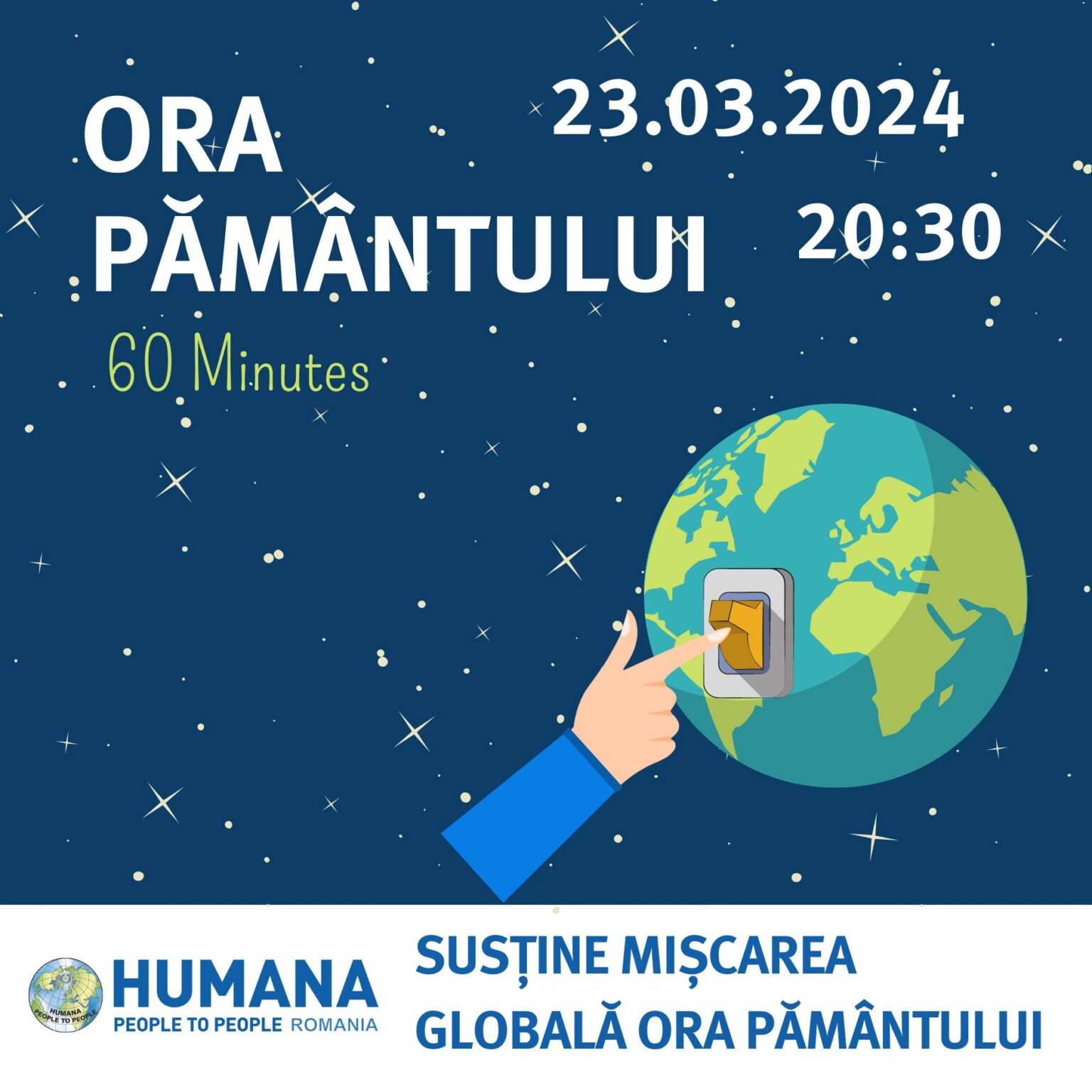 Astăzi este Ora Pământului/ Earth Hour, cea mai mare acțiune voluntară de mediu din lume