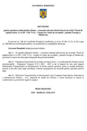Județul Dâmbovița va avea o șosea de mare viteze cu patru benzi ce va lega A1 București-Pitești de orașul Titu, informația a fost făcută publică de președintele CJ Dâmbovița, Corneliu Ștefan. 