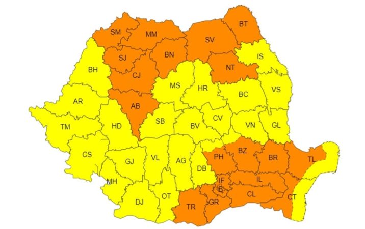 Județul Dâmbovița este sub AVERTIZARE METEOROLOGICĂ COD GALBEN de VÂNT PUTERNIC , interval de valabilitate: 2 aprilie, ora 08:00 – 2 aprilie, ora 22:00