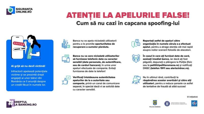 ALARMANT ! Fraude prin apeluri telefonice false și e-mail în numele băncilor .Echipa Directoratului, împreună cu Poliția Română