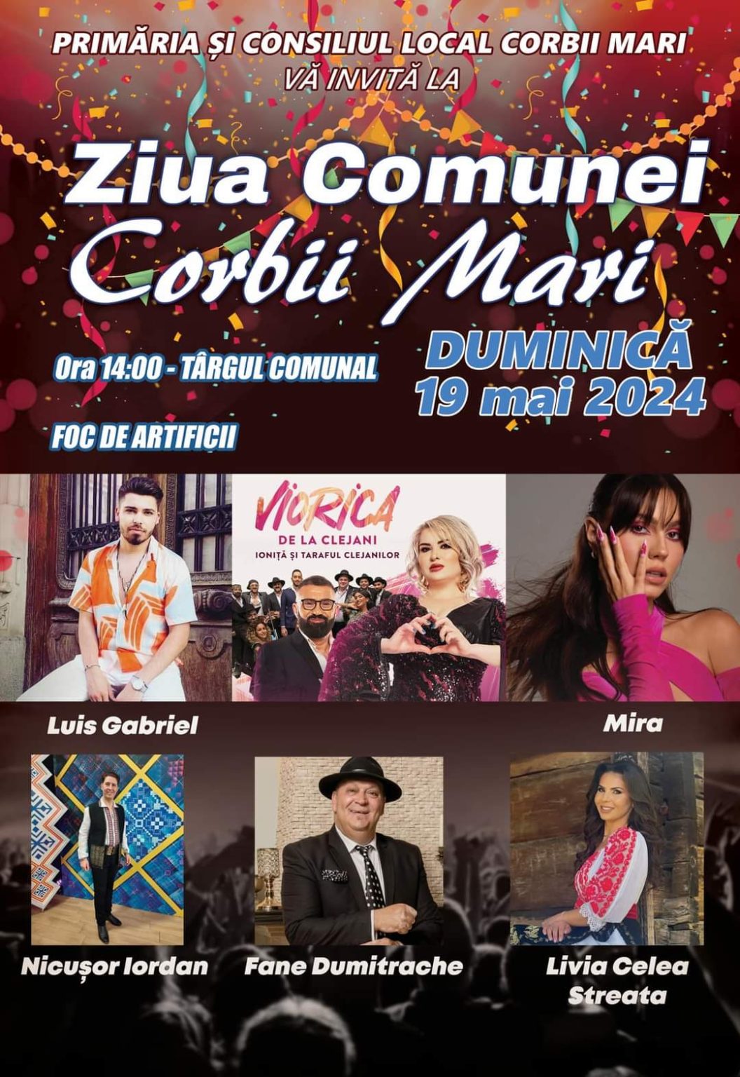 Comuna Corbii Mari se îmbracă în straie de sărbătoare Comuna Corbii Mari se îmbracă în straie de sărbătoare, ziua comunei  va avea loc pe 19 mai 2024.