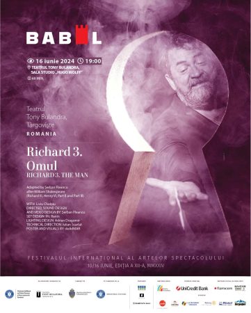 Teatrul Tony Bulandra din Târgoviște prezintă astăzi în cadrul Festivalului BABEL, spectacolul „Richard 3. Omul” Teatrul Tony Bulandra din Târgoviște prezintă în cadrul Festivalului BABEL spectacolul "Richard 3. Omul"