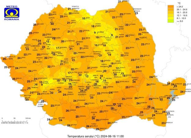 Astăzi, vremea devine caniculă în sud-vest, sud şi sud-est. Cerul va fi mai mult senin în regiunile sudice, iar în rest variabil