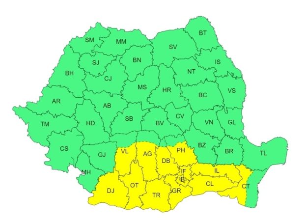 COD GALBEN de CANICULĂ, valabil pentru 17 iunie în județul Dâmbovița COD GALBEN de CANICULĂ, valabil pentru 17 iunie în cea mai mare parte a județului Dâmbovița