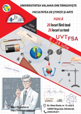 Se fac înscrieri la Facultatea de Științe și Arte, Universitatea "Valahia" din Târgoviște pentru anul universitar 2024-2025. Programe