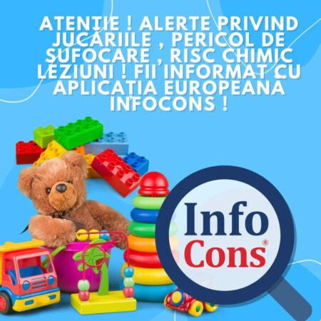 ALERTE InfoCons prinvind unele jucării, riscurile aferente produselor tip jucarii , conform ALERTELOR din sistemul European sunt: