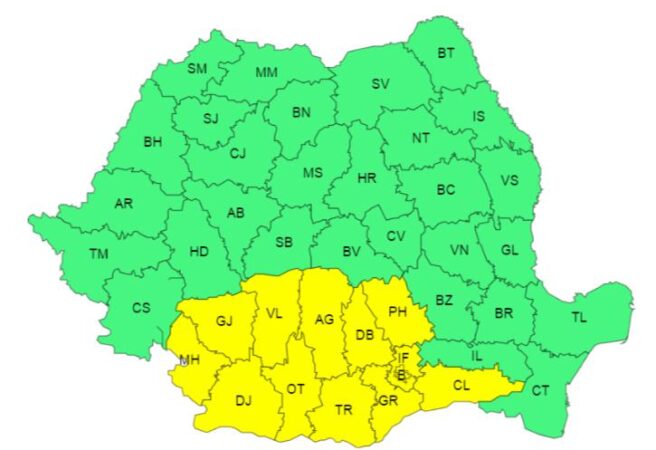 Canicula se întoarce,  tot județul Dâmbovița este sub COD GALBEN de CANICULĂ ,  ATENȚIONARE METEOROLOGICĂ